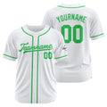 Camiseta de béisbol personalizada con diseño bordado & estilo hip hop & color blanco y verde