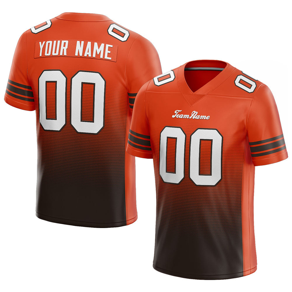 custom authentic gradient fashion football jersey gray-navy-orange