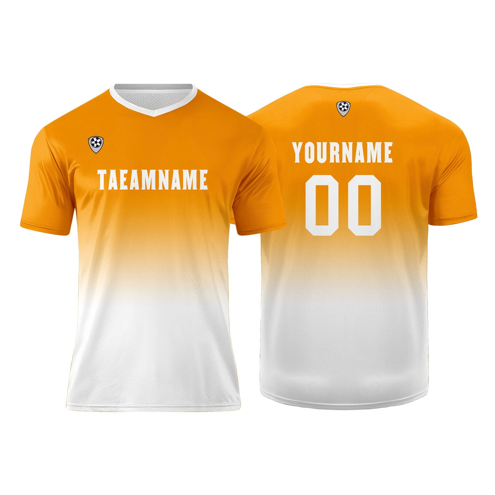 Conjunto personalizado de camiseta de uniforme naranja y blanco para niños y adultos