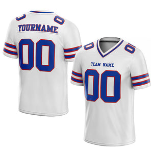 customized authentic football jersey white blue-red mesh