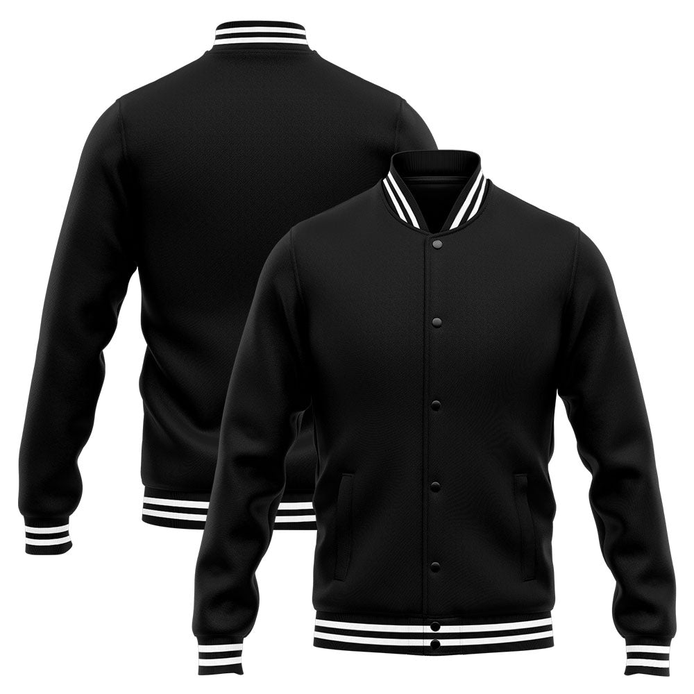 Chaqueta universitaria personalizada estilo Letterman para hombres-mujeres y jóvenes-color blanco y negro