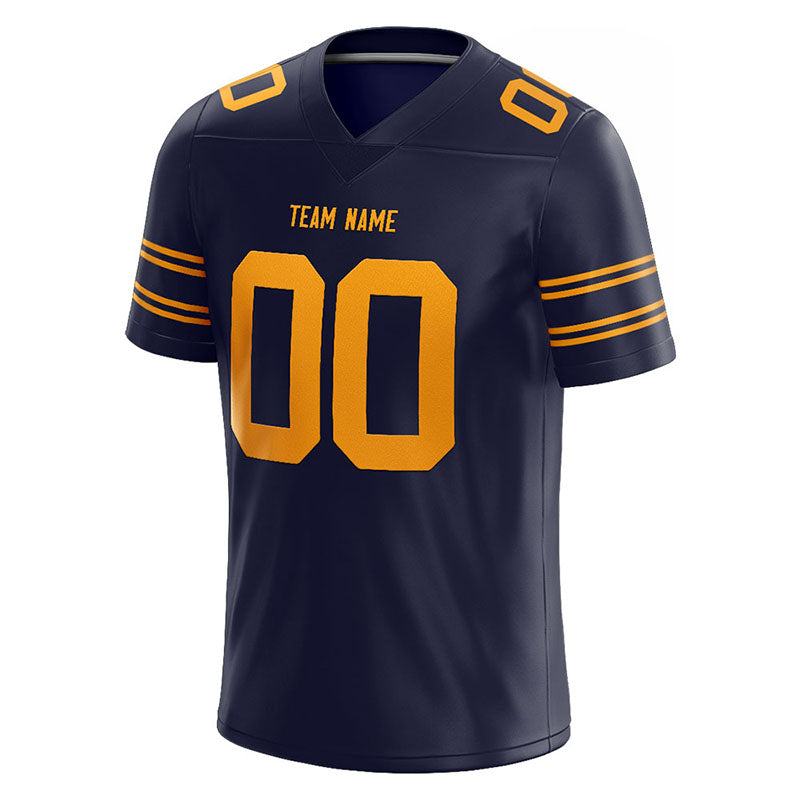 customized  authentic football jersey navy-yellow mesh