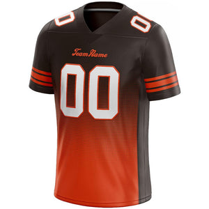 custom authentic gradient fashion football jersey gray-brown-orange