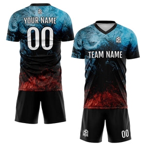 Conjunto personalizado de camiseta de uniforme de agua y fuego para niños y adultos