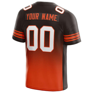 custom authentic gradient fashion football jersey gray-brown-orange