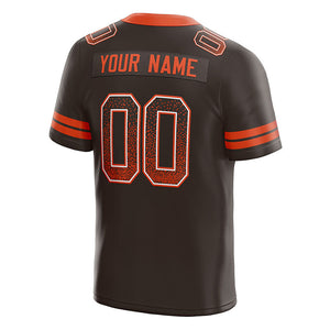 team custom authentic drift fashion football jersey brown-orange mesh