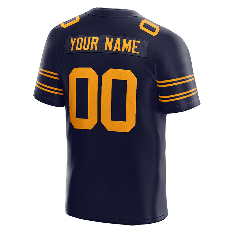 customized  authentic football jersey navy-yellow mesh