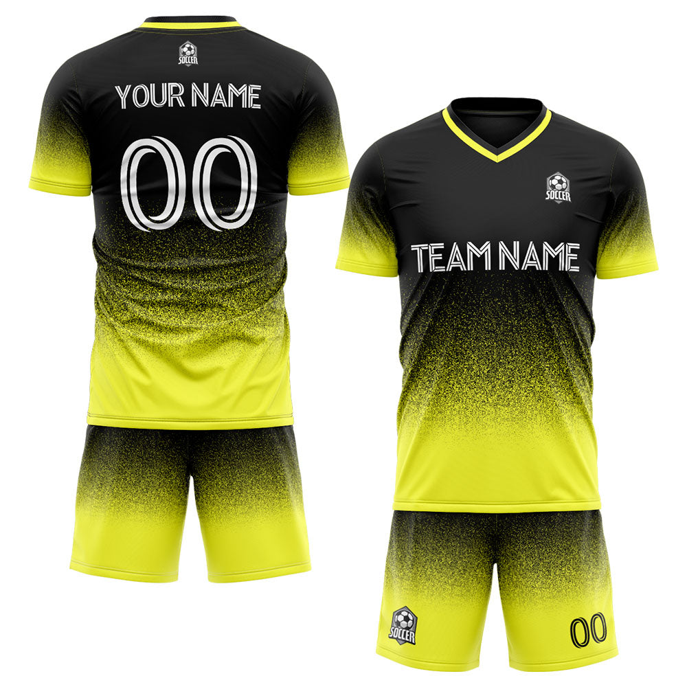 custom soccer uniform jersey kids adults personalized set jersey shirt yellow
