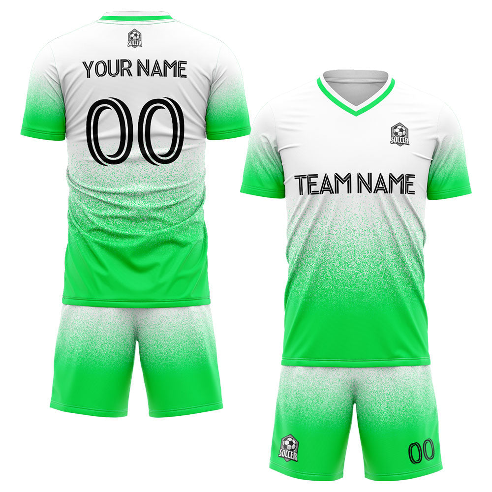 custom soccer uniform jersey kids adults personalized set jersey shirt green
