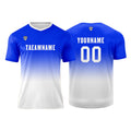 Conjunto personalizado de camiseta de uniforme azul y blanco para niños y adultos