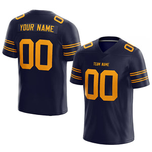 customized  authentic football jersey navy-yellow mesh