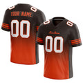 custom authentic gradient fashion football jersey brown-orange-white