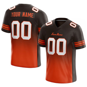 custom authentic gradient fashion football jersey brown-orange-white