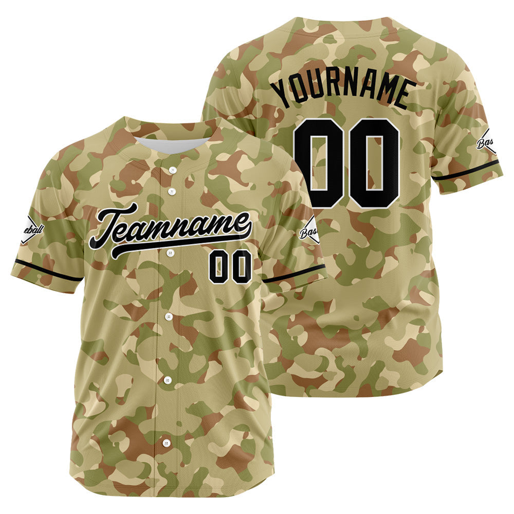 Dise?o personalizado de camiseta de béisbol con estampado de camuflaje