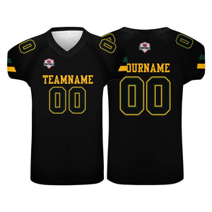 Camiseta de fútbol personalizada con nombre y número del equipo impresos en color negro