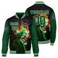 Chaqueta universitaria personalizada estilo Letterman para hombres-mujeres y jóvenes-color verde y negro