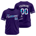 Camiseta de béisbol morada personalizada con diseño bordado Camisetas de béisbol de hip hop personalizadas