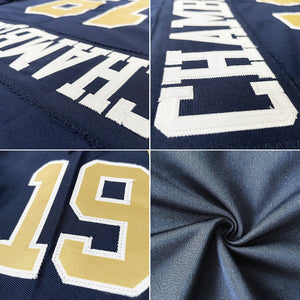 customized authentic football jersey navy gold-white mesh