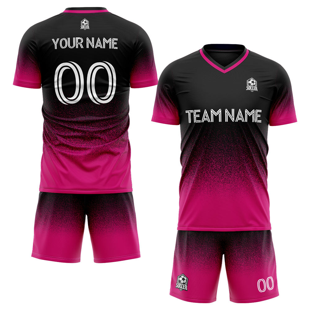 custom soccer uniform jersey kids adults personalized set jersey shirt rose red