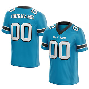 customized  authentic football jersey panther blue white-black mesh