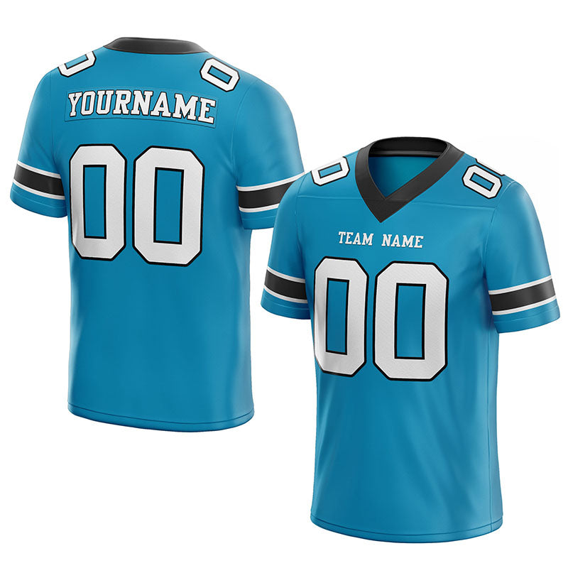 customized  authentic football jersey panther blue white-black mesh