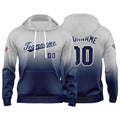 Sudadera con capucha personalizada con degradado para hombre-mujer-niña o niño Estampa tu logotipo-nombre o número Gris y azul marino