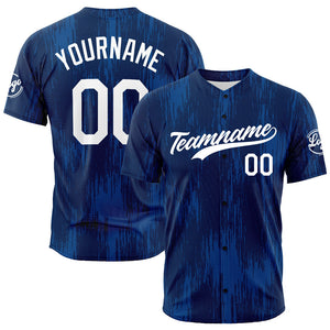 Camiseta de béisbol azul marino con dise?o personalizado estampado completo