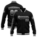 Chaqueta universitaria personalizada estilo Letterman para hombres-mujeres y jóvenes-color blanco y negro