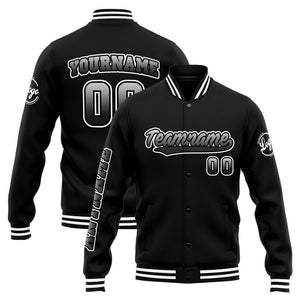 Chaqueta universitaria personalizada estilo Letterman para hombres-mujeres y jóvenes-color blanco y negro