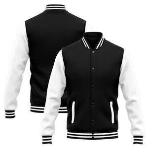Chaqueta universitaria personalizada estilo Letterman para hombres-mujeres y jóvenes-color blanco y negro
