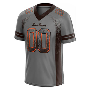 team custom authentic drift fashion football jersey brown-orange mesh