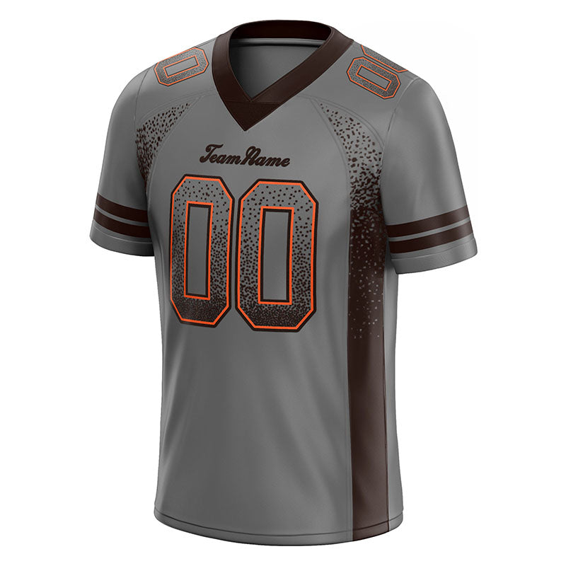 team custom authentic drift fashion football jersey brown-orange mesh