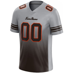 custom authentic gradient fashion football jersey brown-orange-white