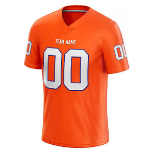 customized  authentic football jersey orange-white mesh