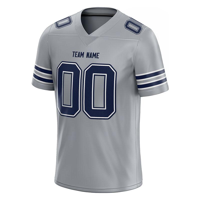 custom authentic football jersey gray-navy mesh