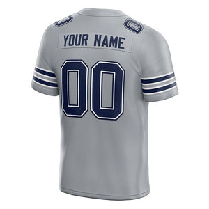 custom authentic football jersey gray-navy mesh