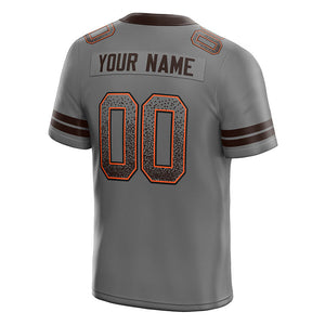 team custom authentic drift fashion football jersey brown-orange mesh