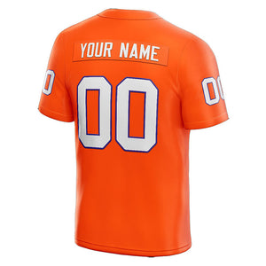 customized  authentic football jersey orange-white mesh