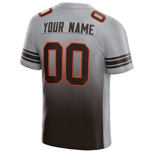 custom authentic gradient fashion football jersey brown-orange-white