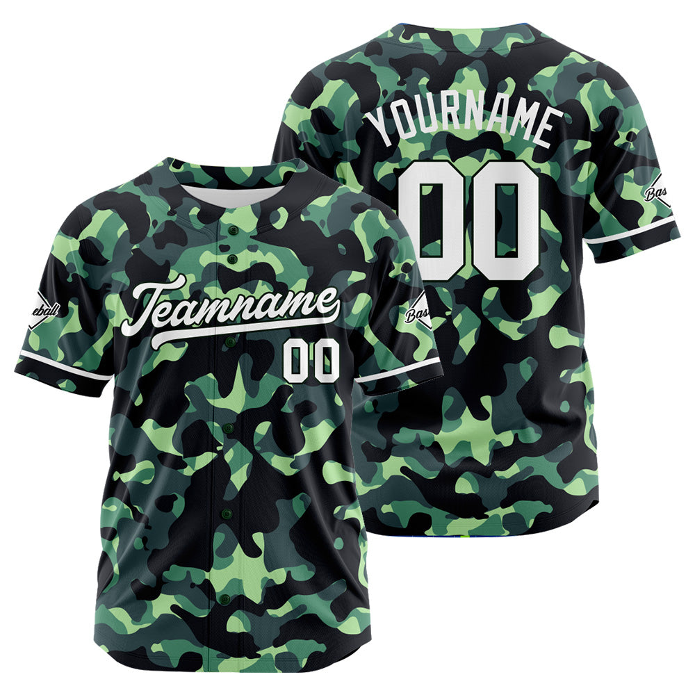 Dise?o personalizado de camiseta de béisbol con estampado de camuflaje