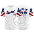 Dise?o personalizado de camiseta de béisbol con estampado completo de la bandera de EE UU