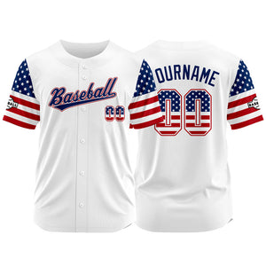 Dise?o personalizado de camiseta de béisbol con estampado completo de la bandera de EE UU