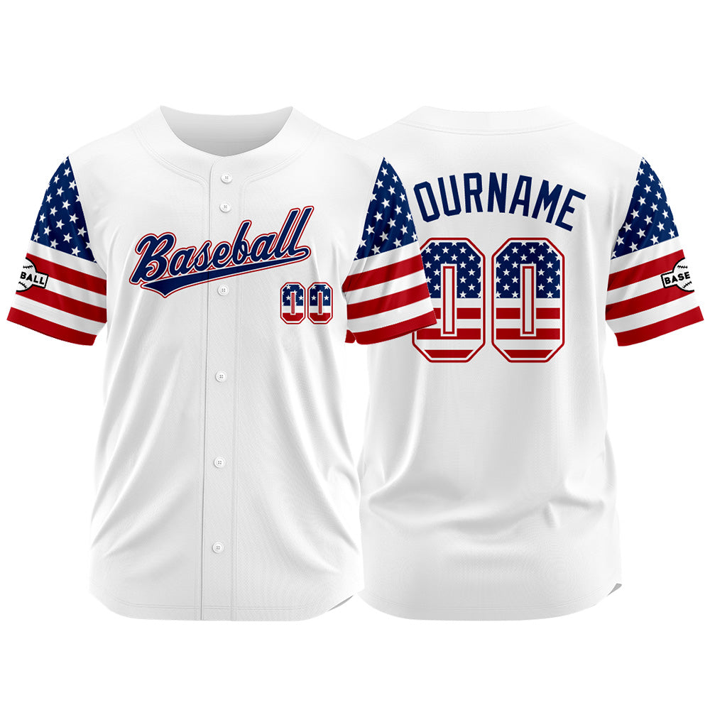 Dise?o personalizado de camiseta de béisbol con estampado completo de la bandera de EE UU