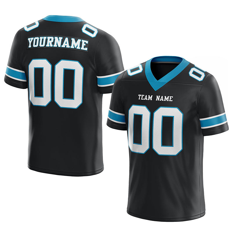 customized  authentic football jersey panther blue white-black mesh