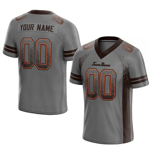 team custom authentic drift fashion football jersey gray-brown mesh