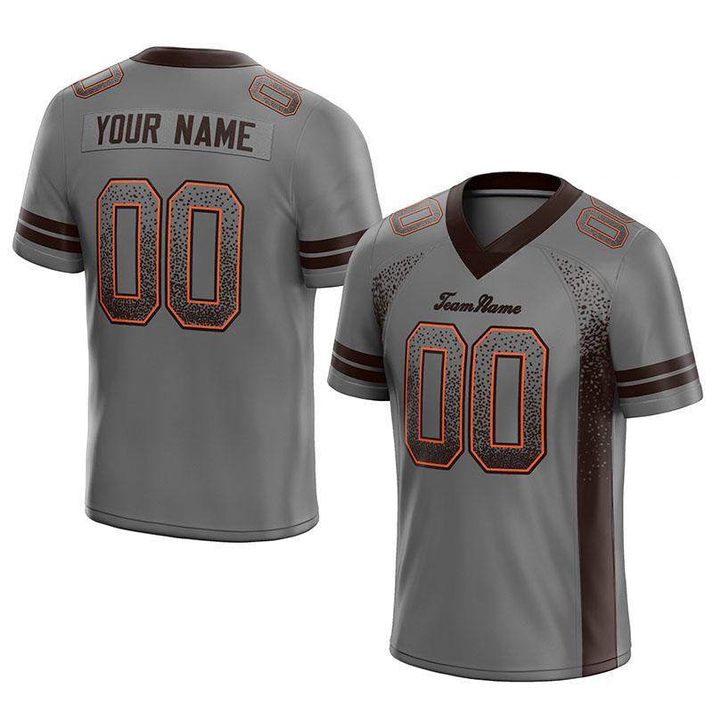 team custom authentic drift fashion football jersey gray-brown mesh