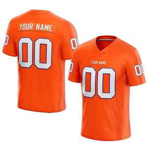 customized  authentic football jersey orange-white mesh