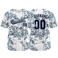 Camiseta de béisbol blanca con dise?o personalizado estampado completo