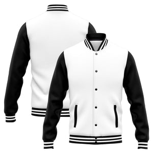 Chaqueta universitaria personalizada estilo Letterman para hombres-mujeres y jóvenes-color blanco y negro