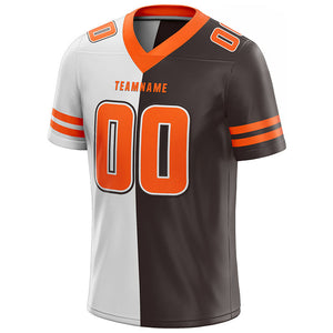 custom authentic split fashion football jersey orange-white-black mesh